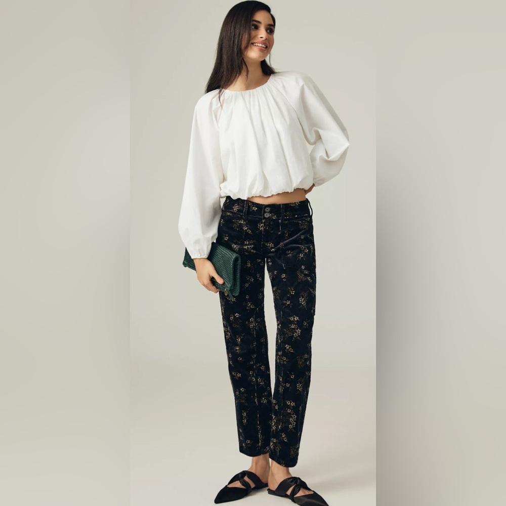 Anthropologie PILCRO The Wanderer Corduroy floral maximalist fall winter size 31